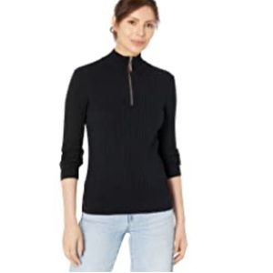 Tommy Hilfiger 1/4 zip mock neck cable knit sweater